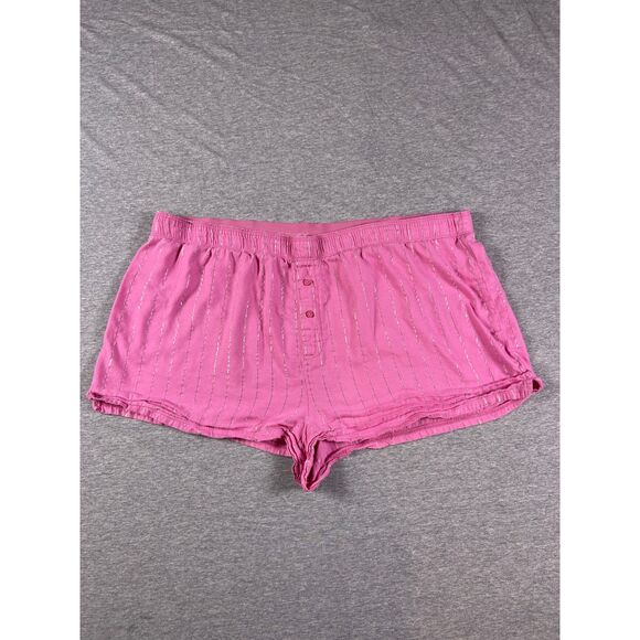 Victoria's Secret PINK Pink Striped Flannel Pajama Sleepwear Shorts Size XL - Picture 1 of 4